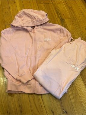 Kenzo Light Pink Hooded Zip Sweatshirt & Joggers Set